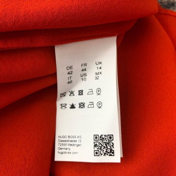BOSS Hugo Boss Istora Fine Stretch Silk Shell Top in Dark Marigold Orange sz 10 - Picture 10 of 14